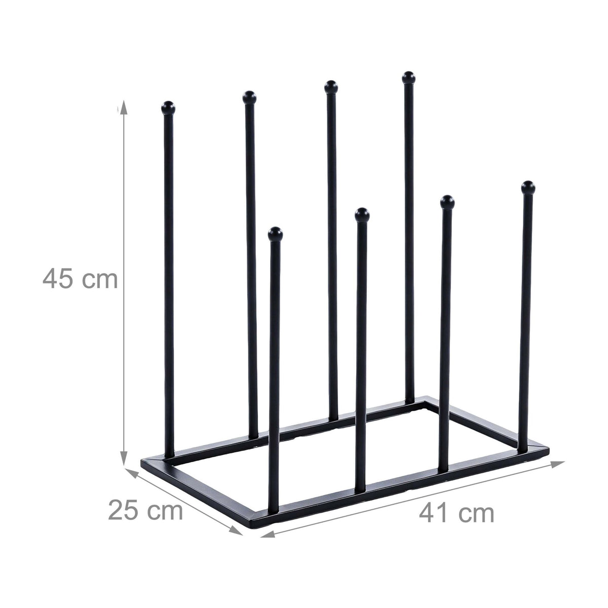 Black Iron Boot Rack for 4 Pairs, 45x41x25 cm