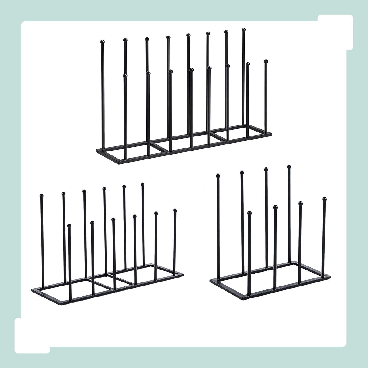 Black Iron Boot Rack for 4 Pairs, 45x41x25 cm