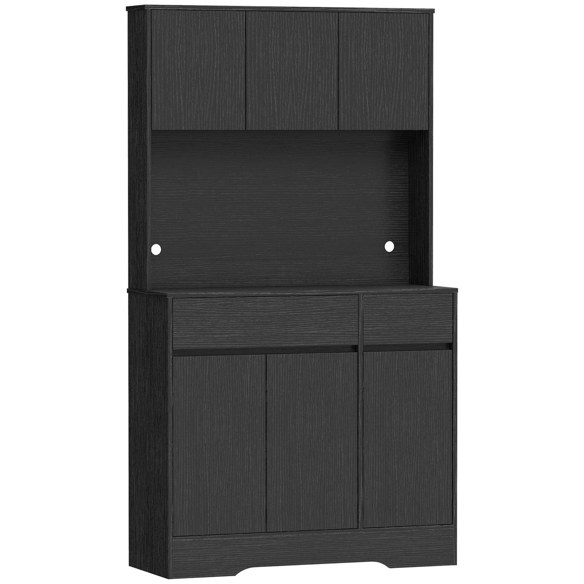 Black Kitchen Buffet Cabinet with Adjustable Shelves