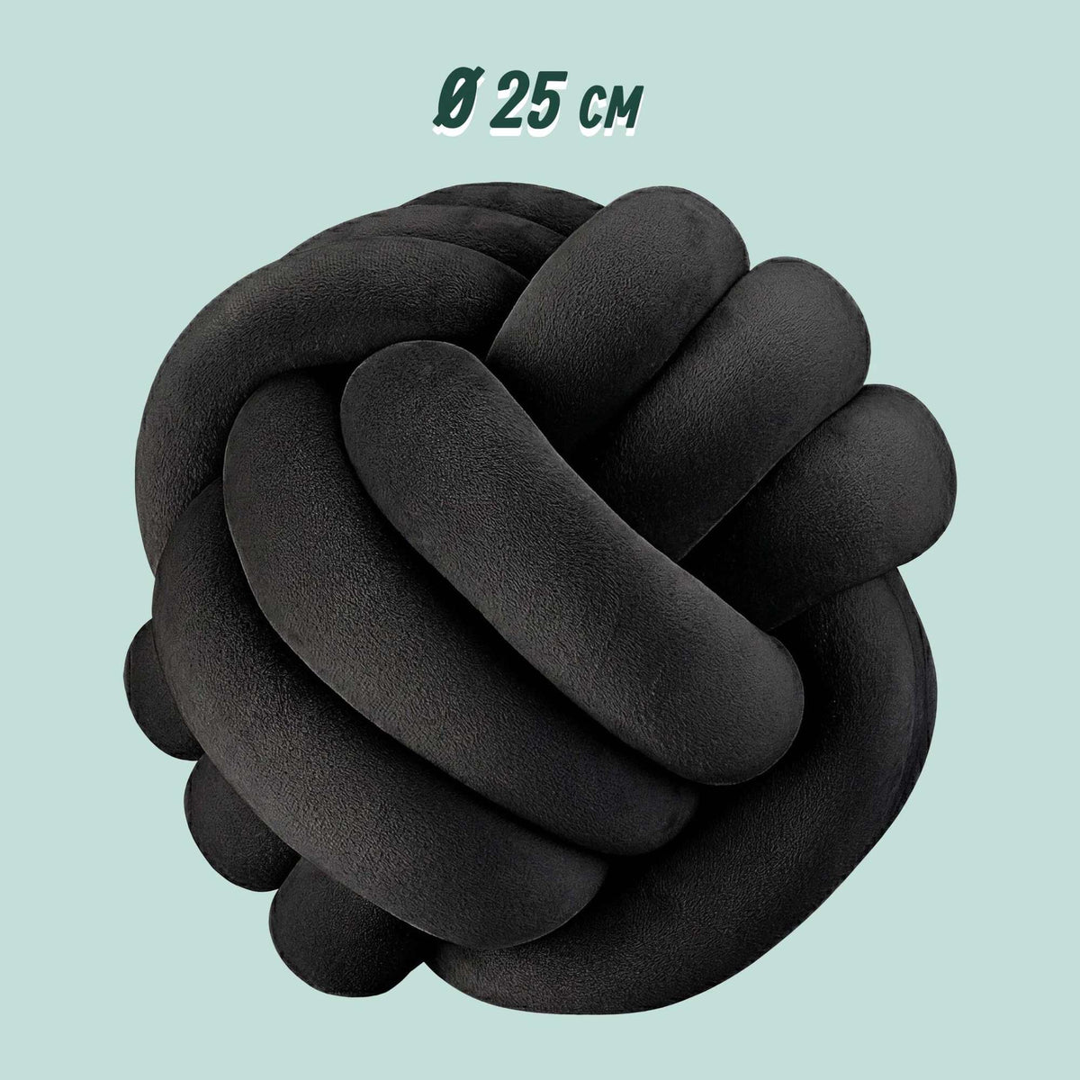 Black Knot Pillow, 25 cm – Polyester Foam