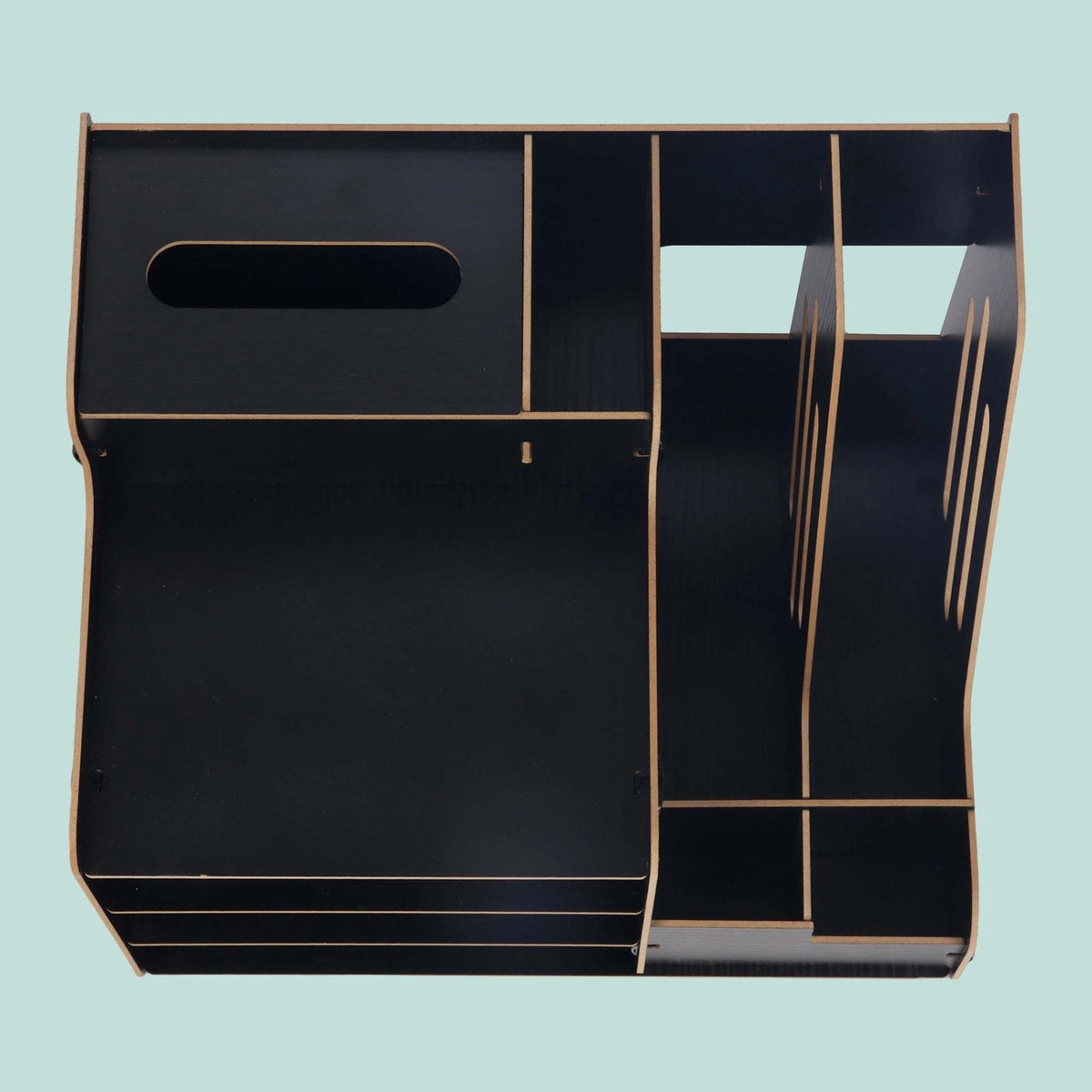 Black MDF Document Organiser with File Holder