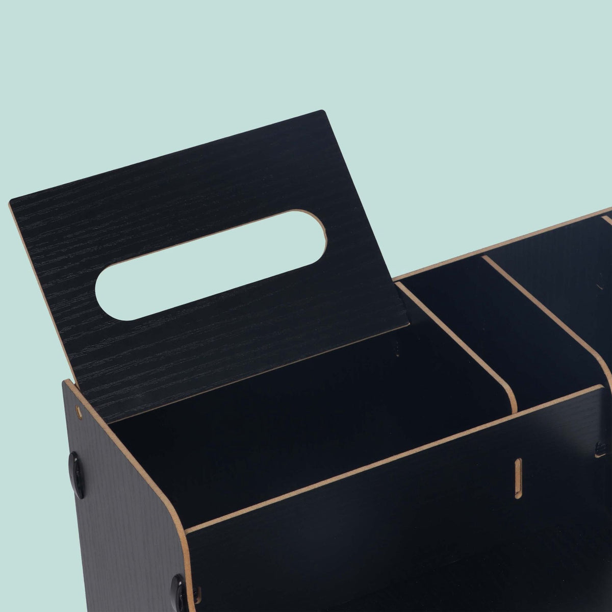 Black MDF Document Organiser with File Holder