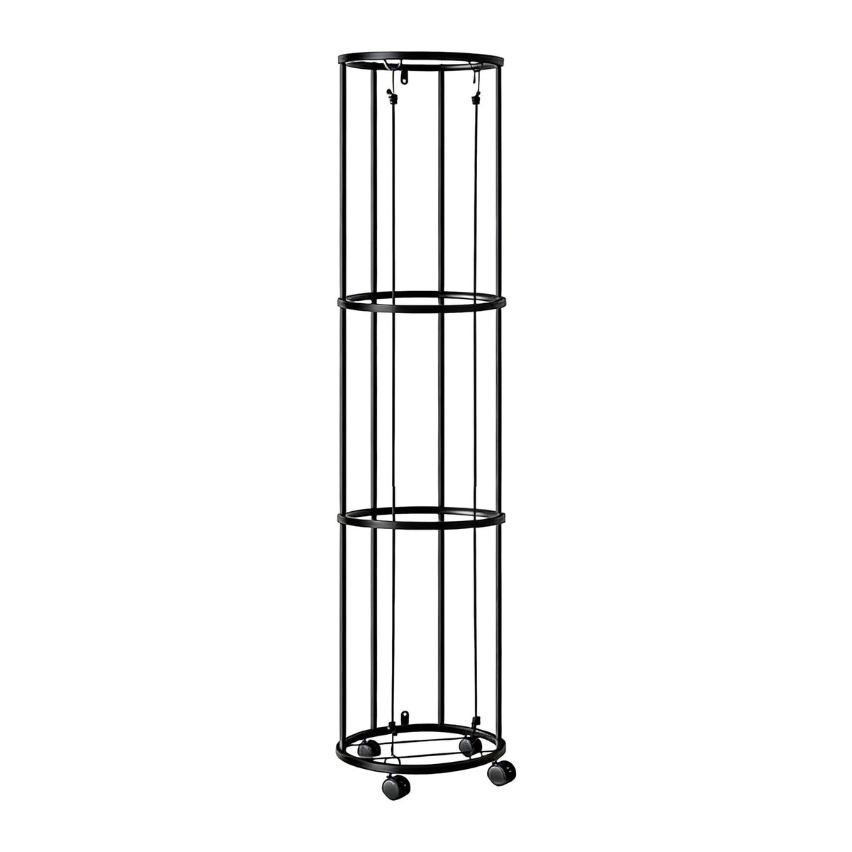 Black Metal Ball Rack with Wheels, 148.5 x 33 cm