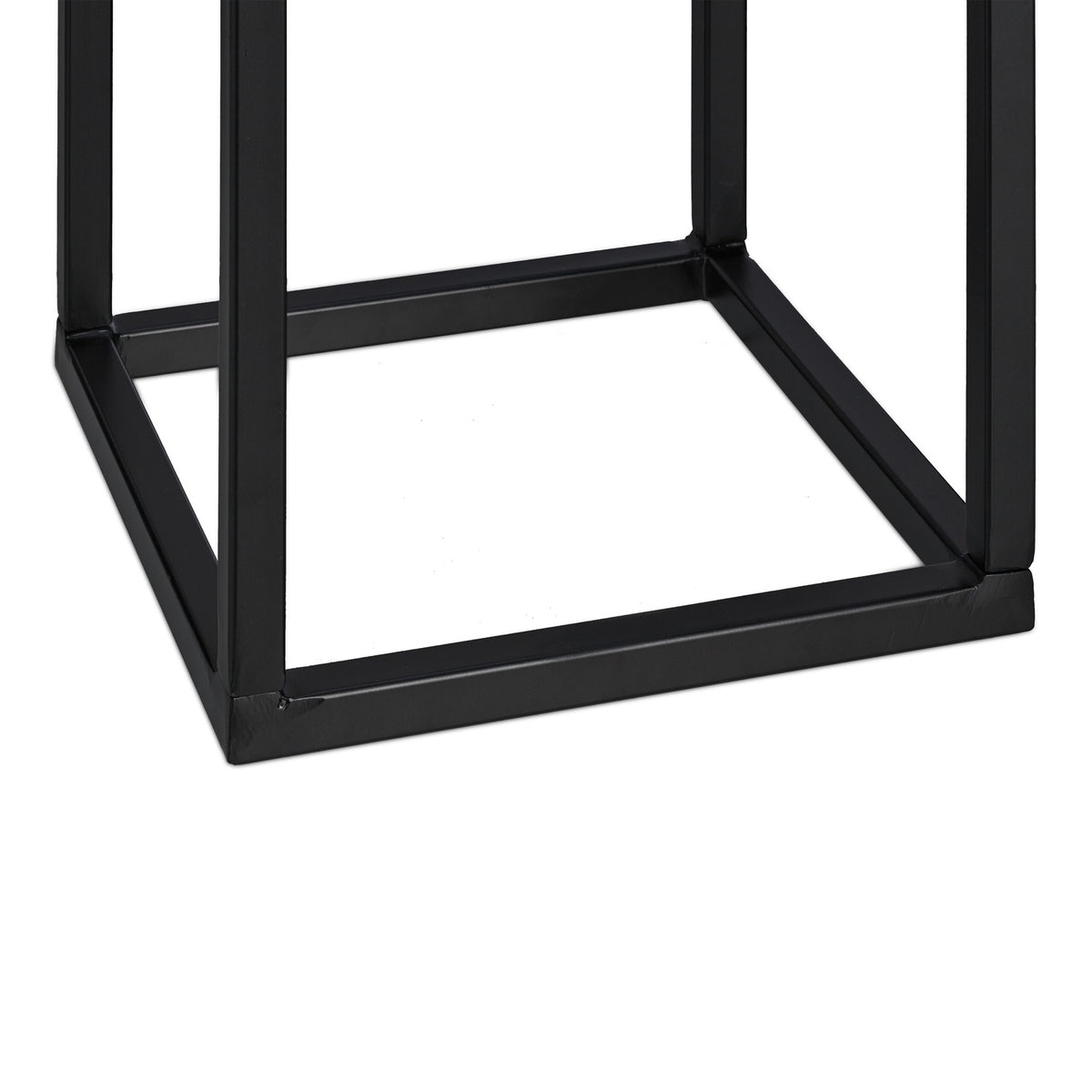 Black Metal Firewood Rack – Small Log Storage Holder