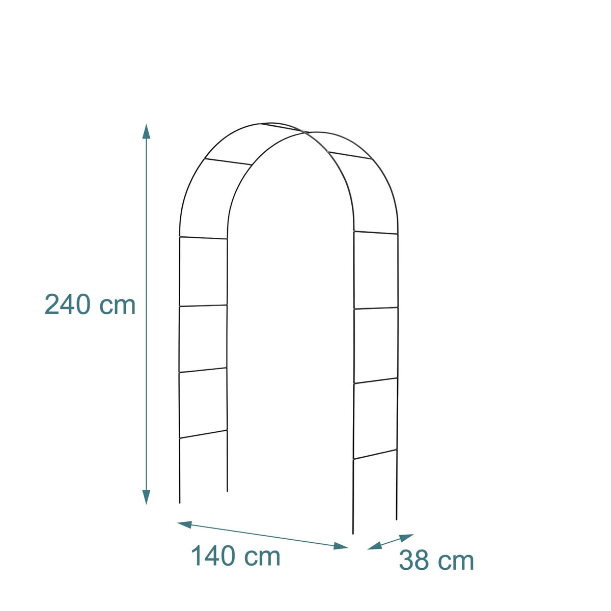 Black Metal Garden Rose Arch Set – 2 Pack