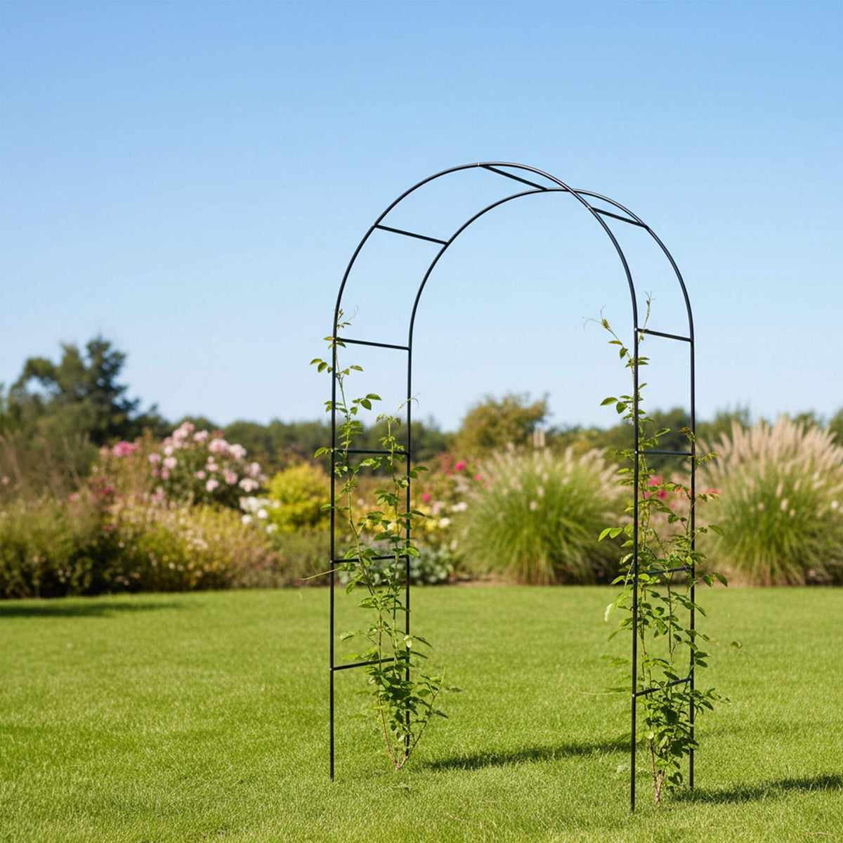 Black Metal Garden Rose Arch Set – 2 Pack