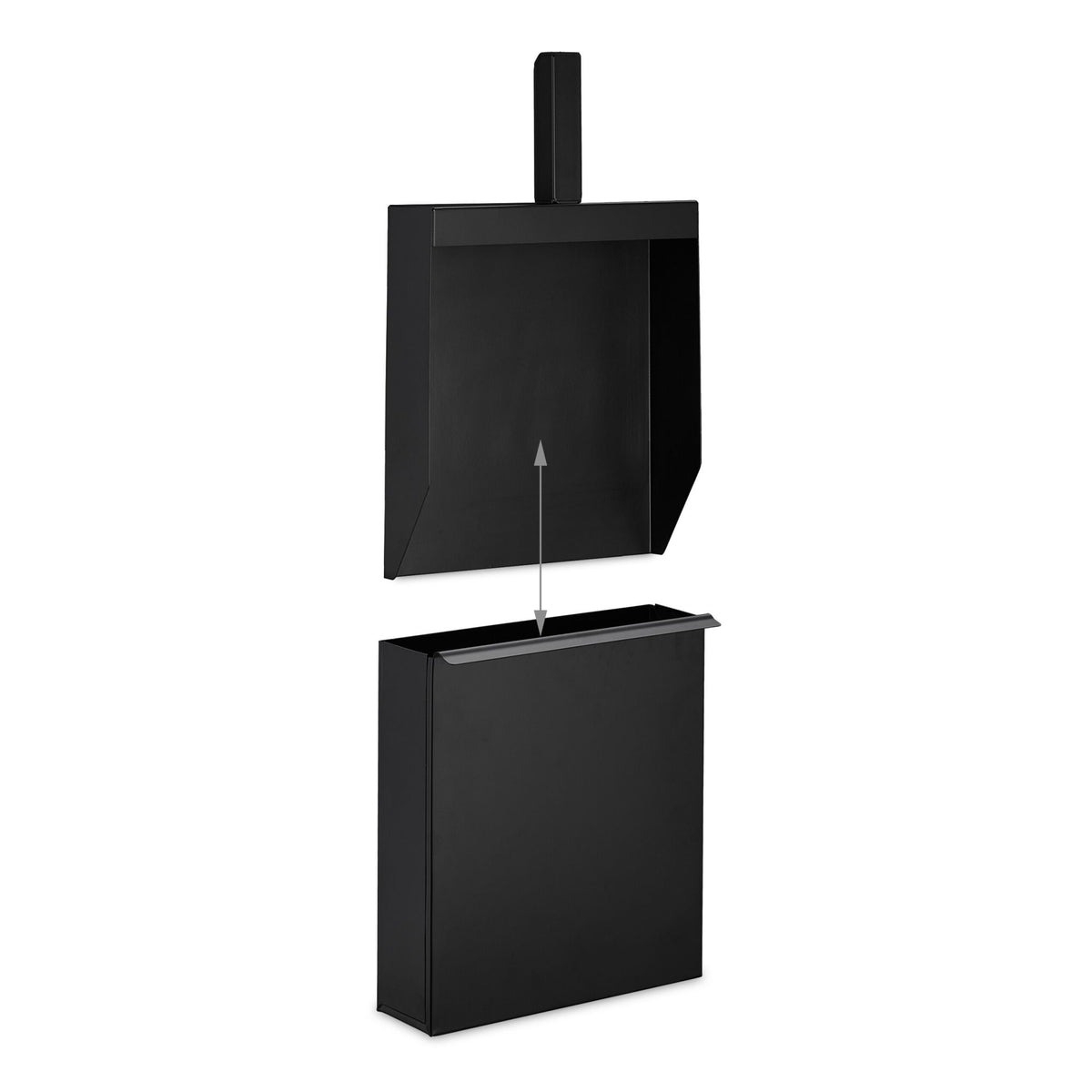 Black Narrow Ash Bucket with a Shovel