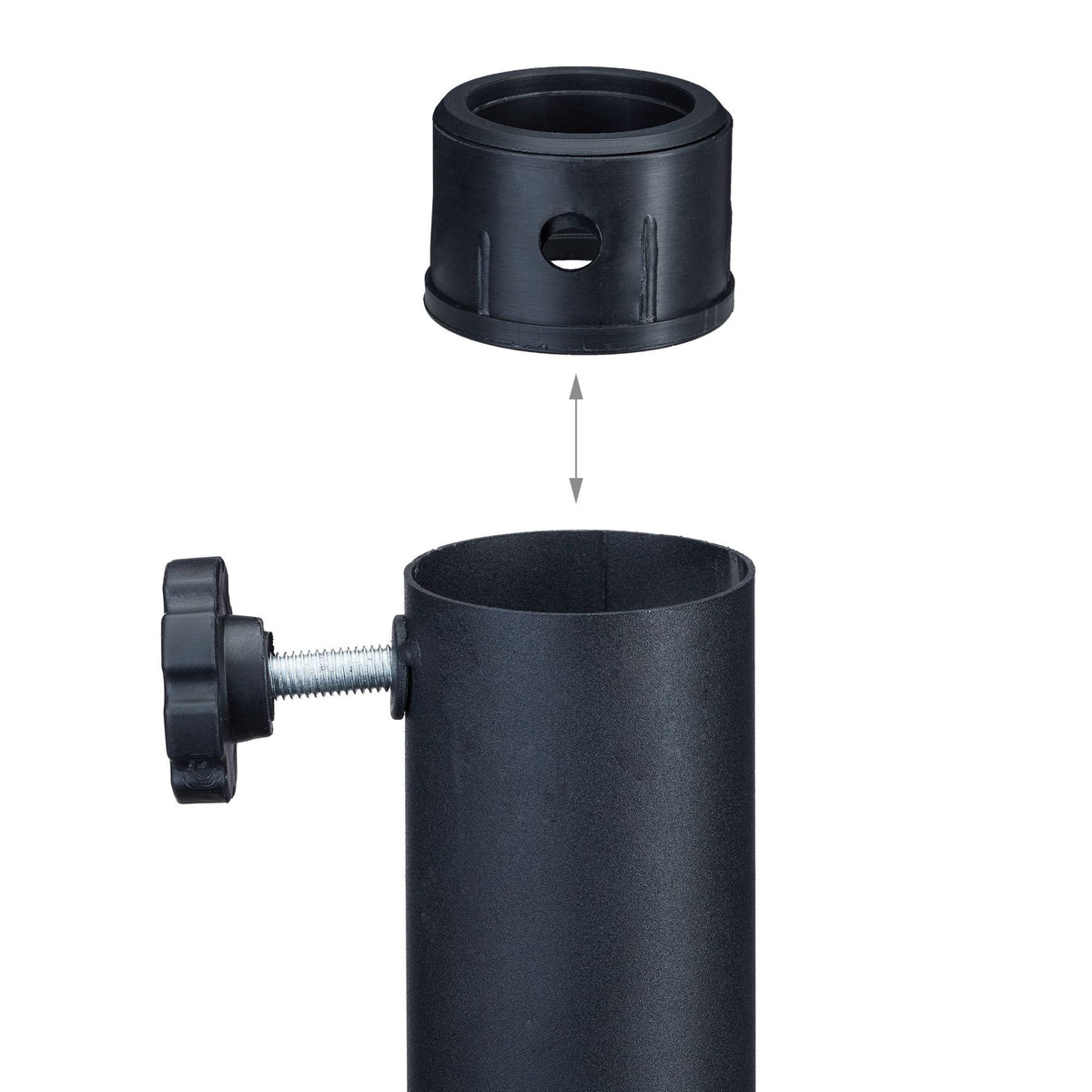 Black Parasol Stand with Rose Pattern