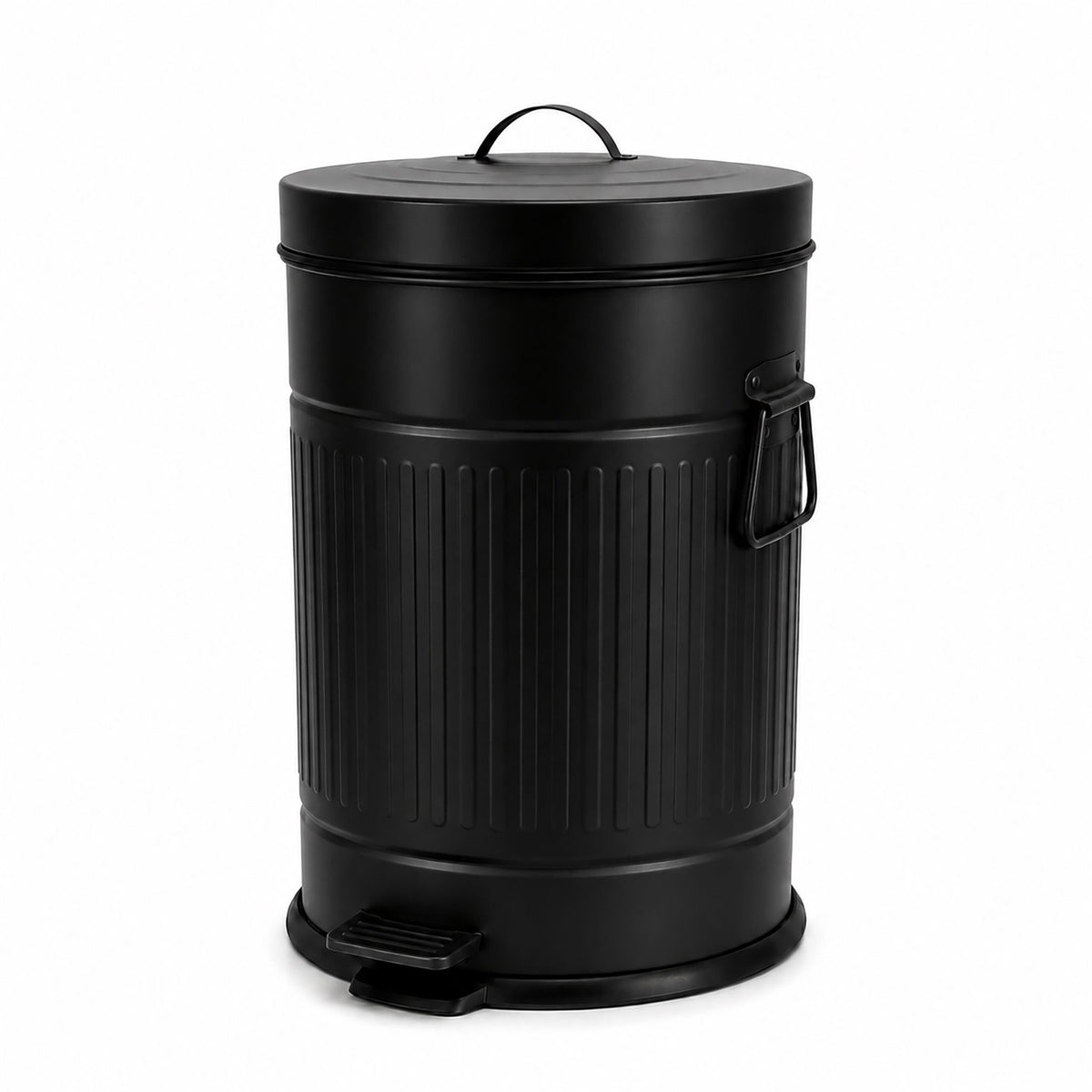 Black Retro Pedal Bin, 20L Capacity, Soft-Close Lid