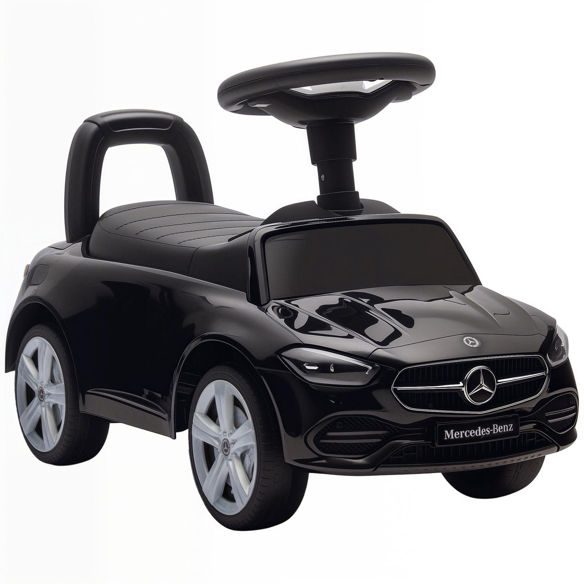 Black Ride-On Car for Kids 18-36 Months with Horn & Storage