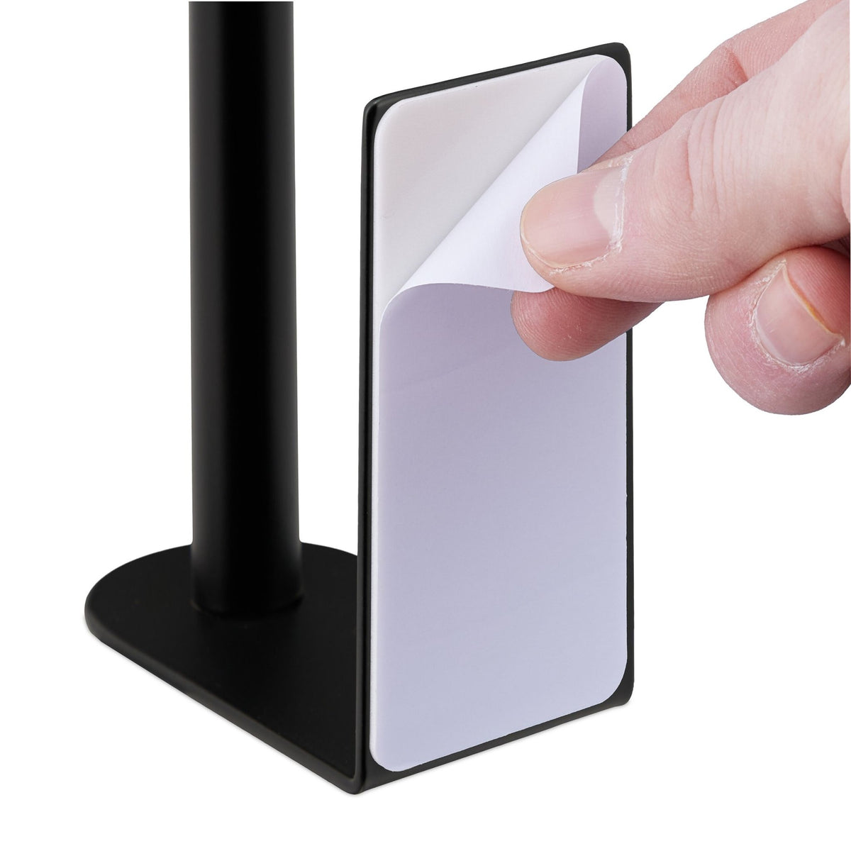 Black Self-Adhesive Toilet Roll Holder – 2 Roll Capacity