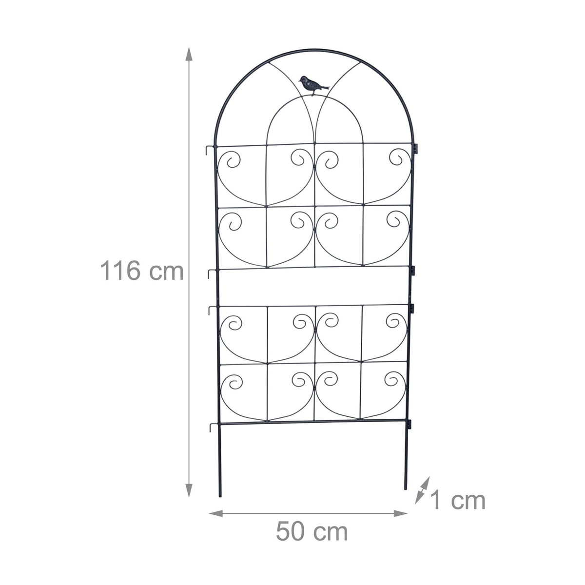 Black Steel Trellis Set for Climbing Plants