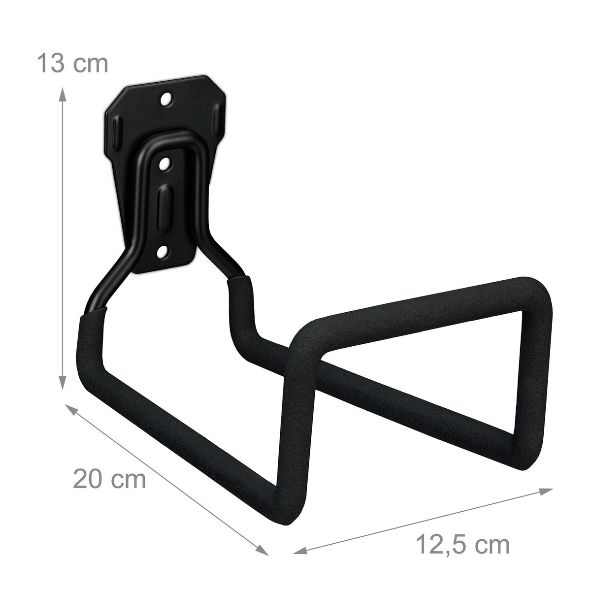 Black Steel Wall-Mounted Garden Hose Holder