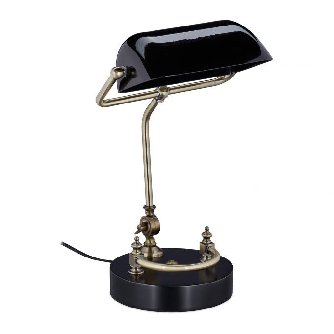 Black banker lamp