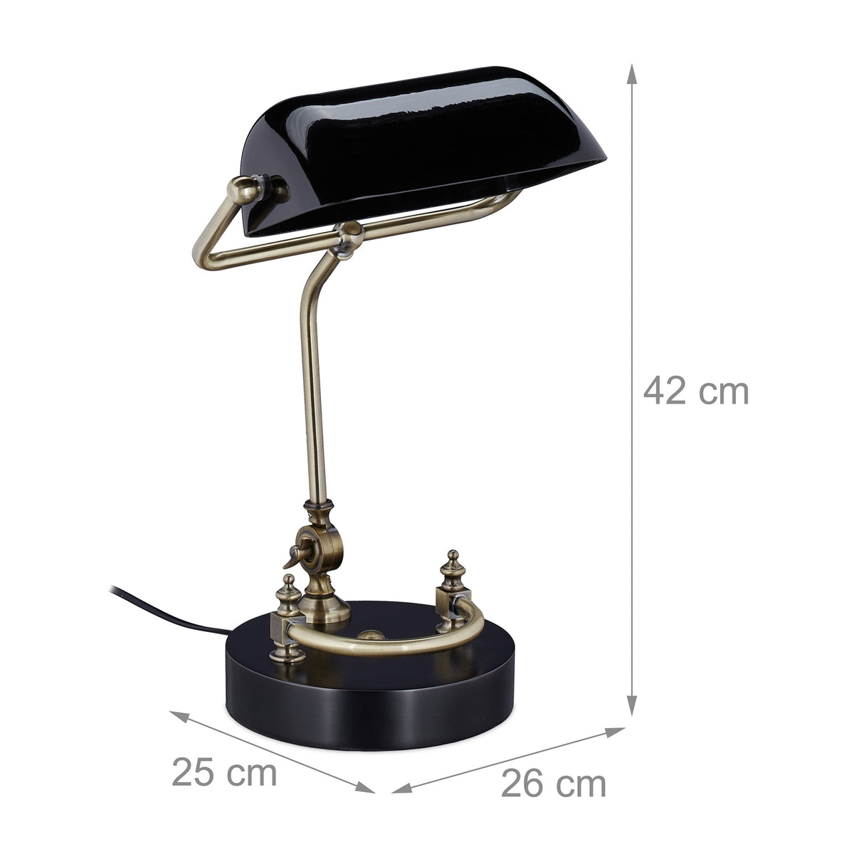 Black banker lamp