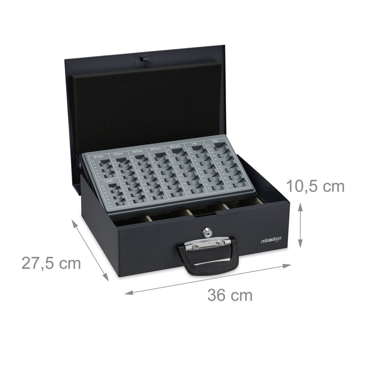 Black cash box with 2 keys