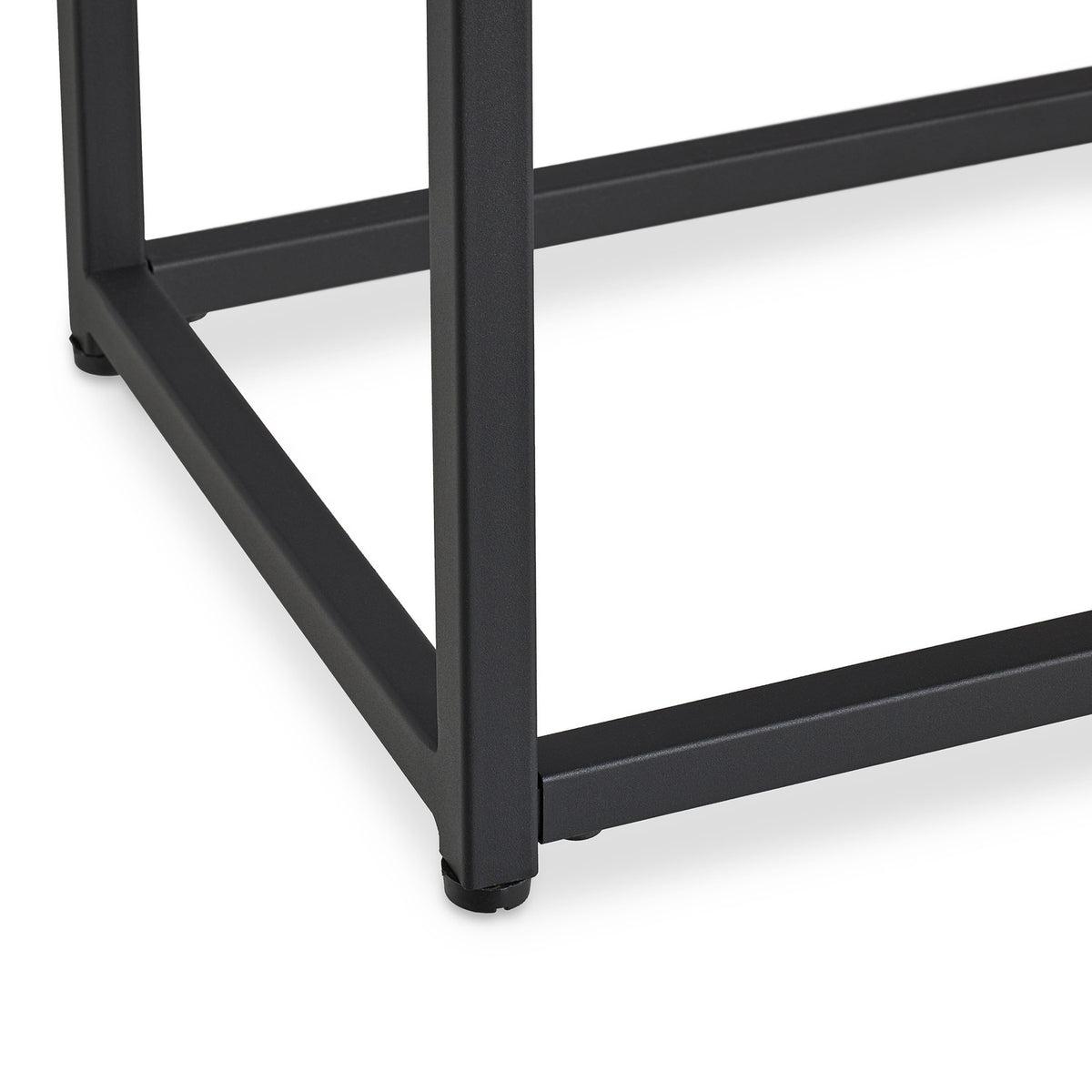 Black console table with 2 shelves