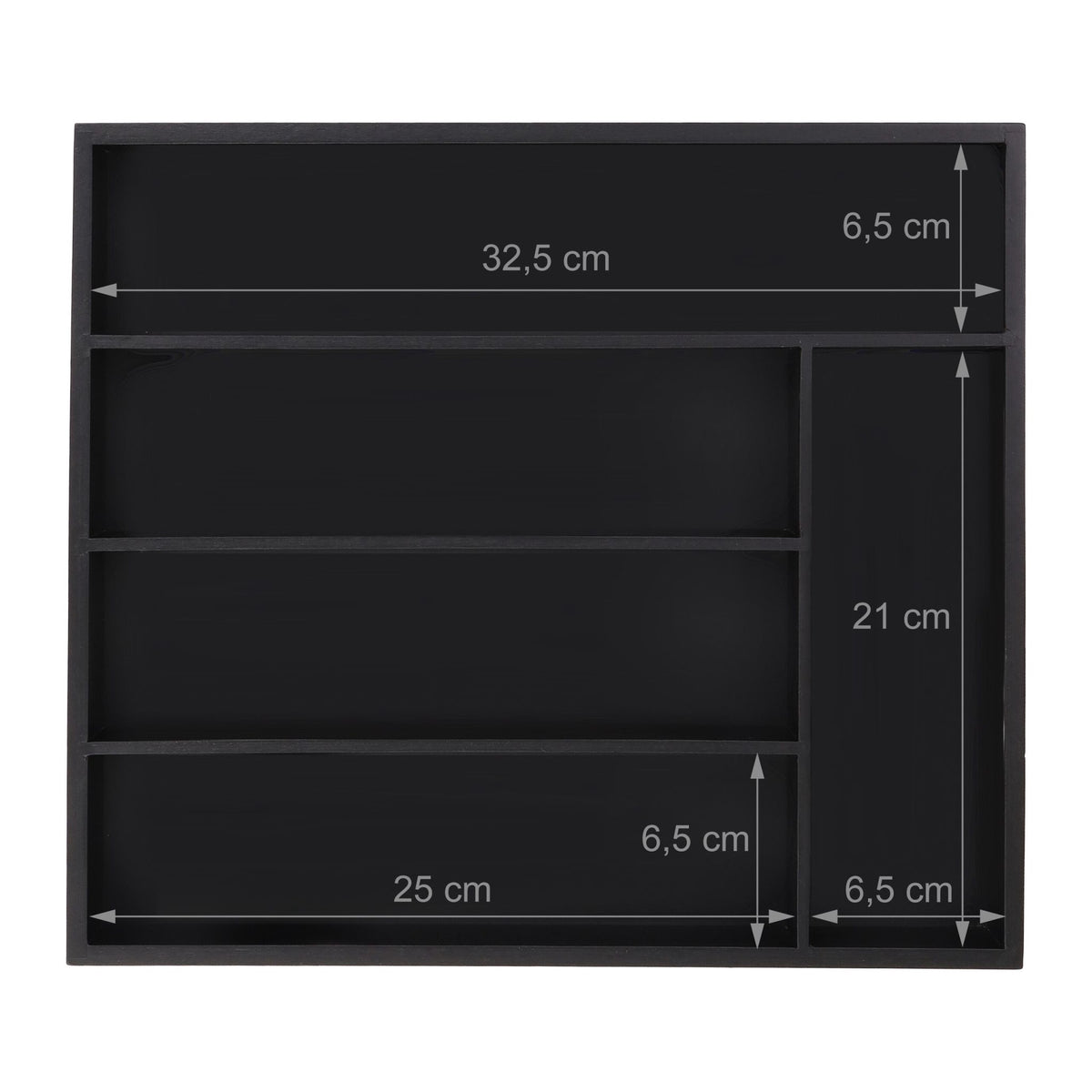 Black cutlery tray 5 compartments