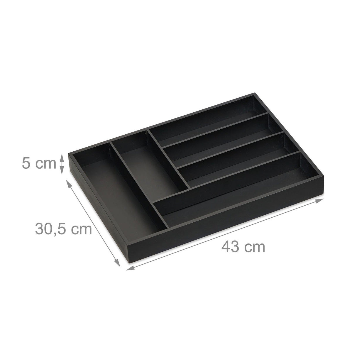 Black cutlery tray 6 compartments