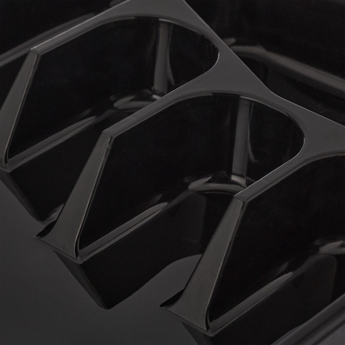 Black cutlery tray set of 2