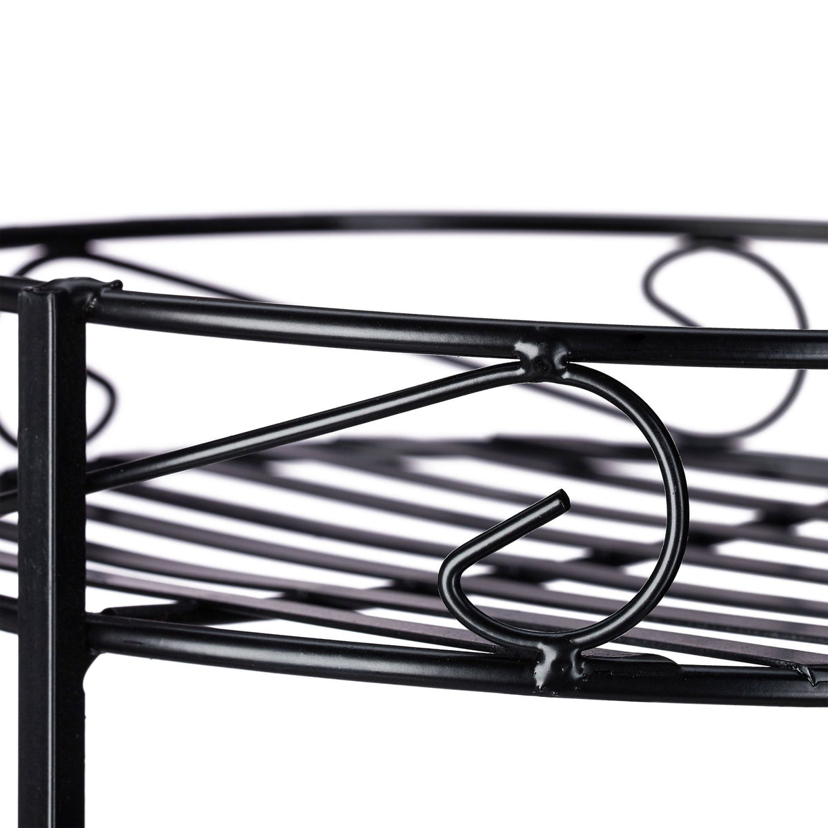 Black flower pedestal in metal