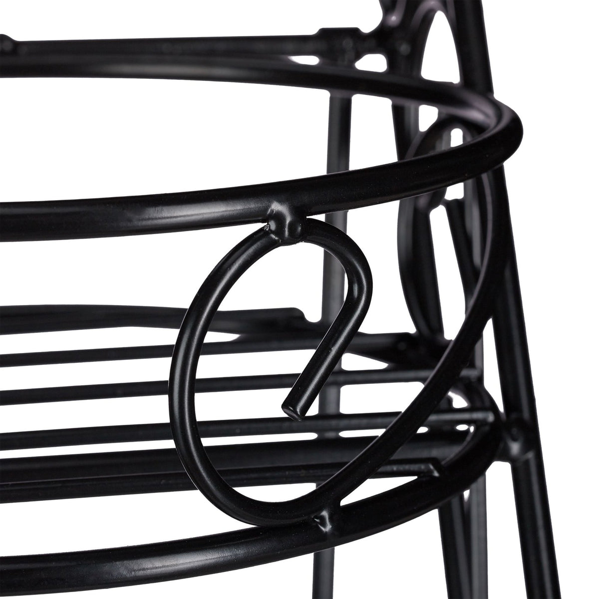 Black flower pedestal in metal