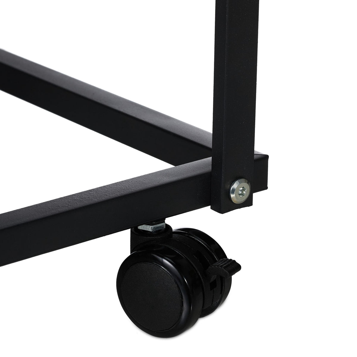 Black flower stand with wheels