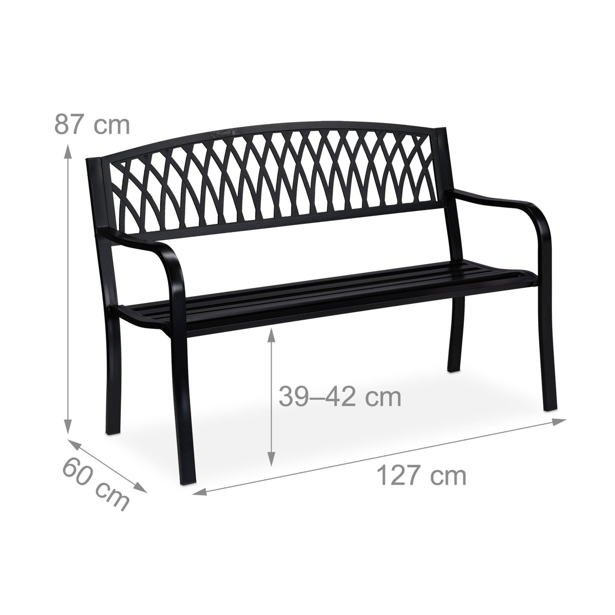Black garden bench