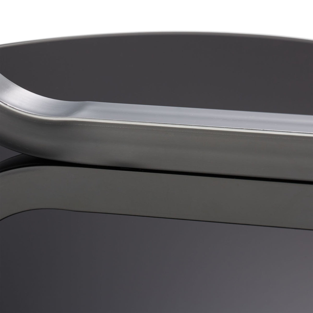 Black glass side table