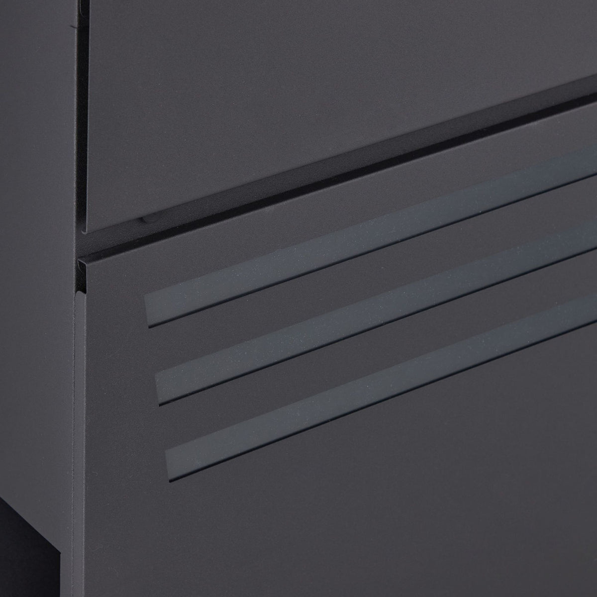 Black mailbox with newspaper holder