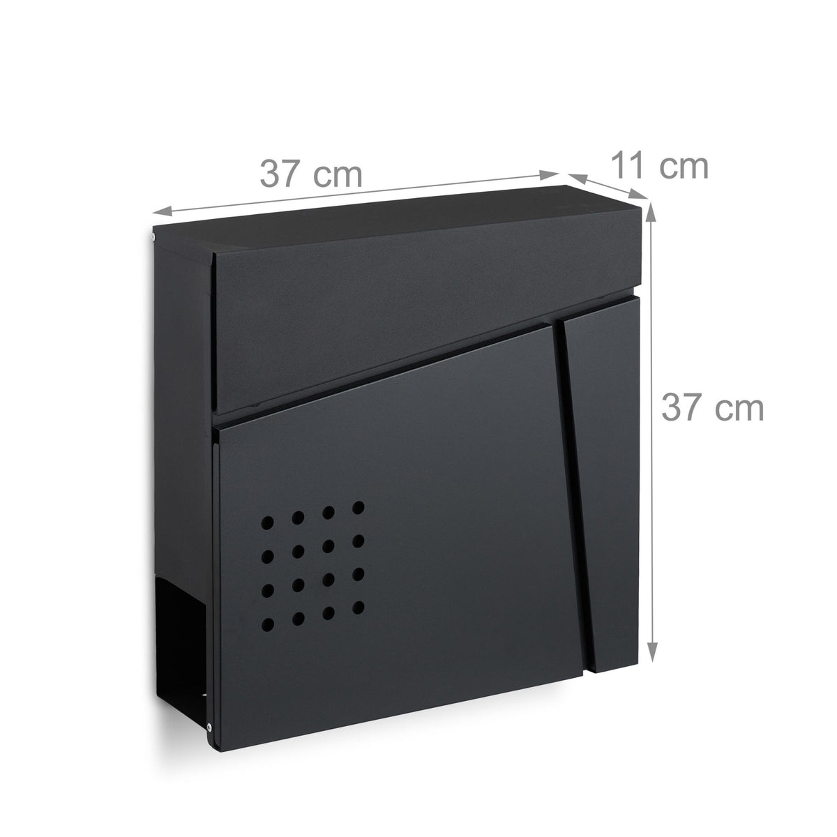 Black mailbox with newspaper holder