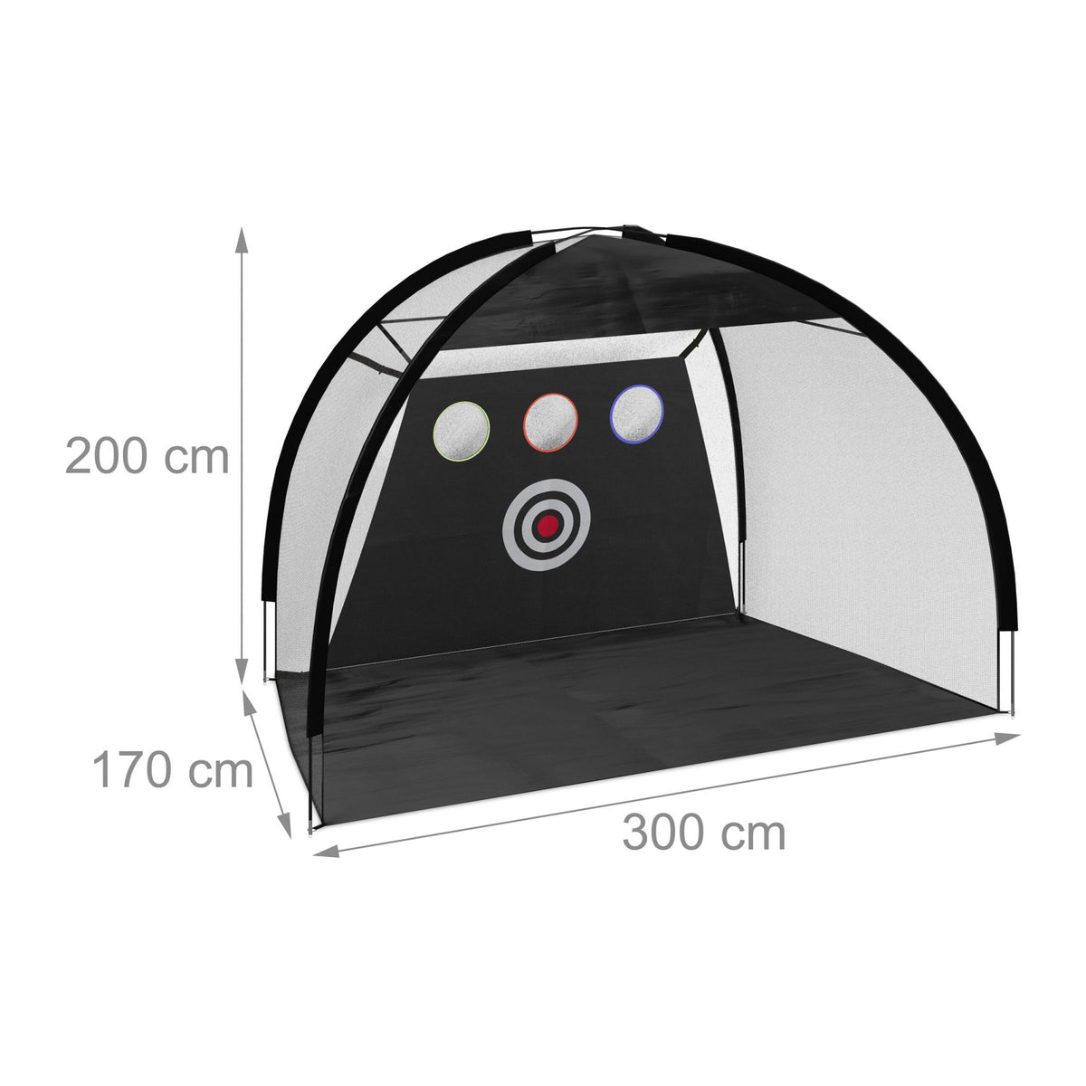 Black practice net for golf