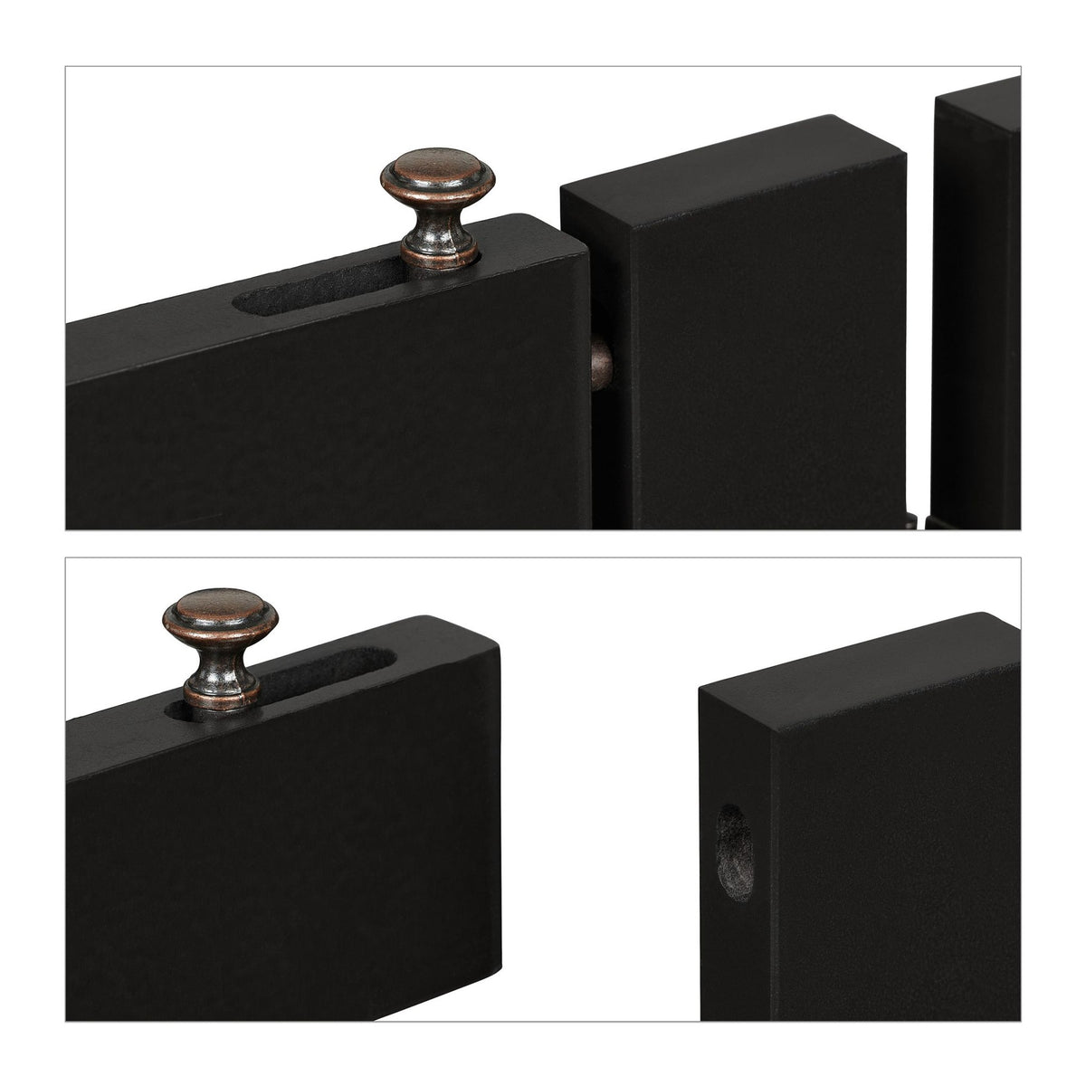 Black security gate with door 70 cm