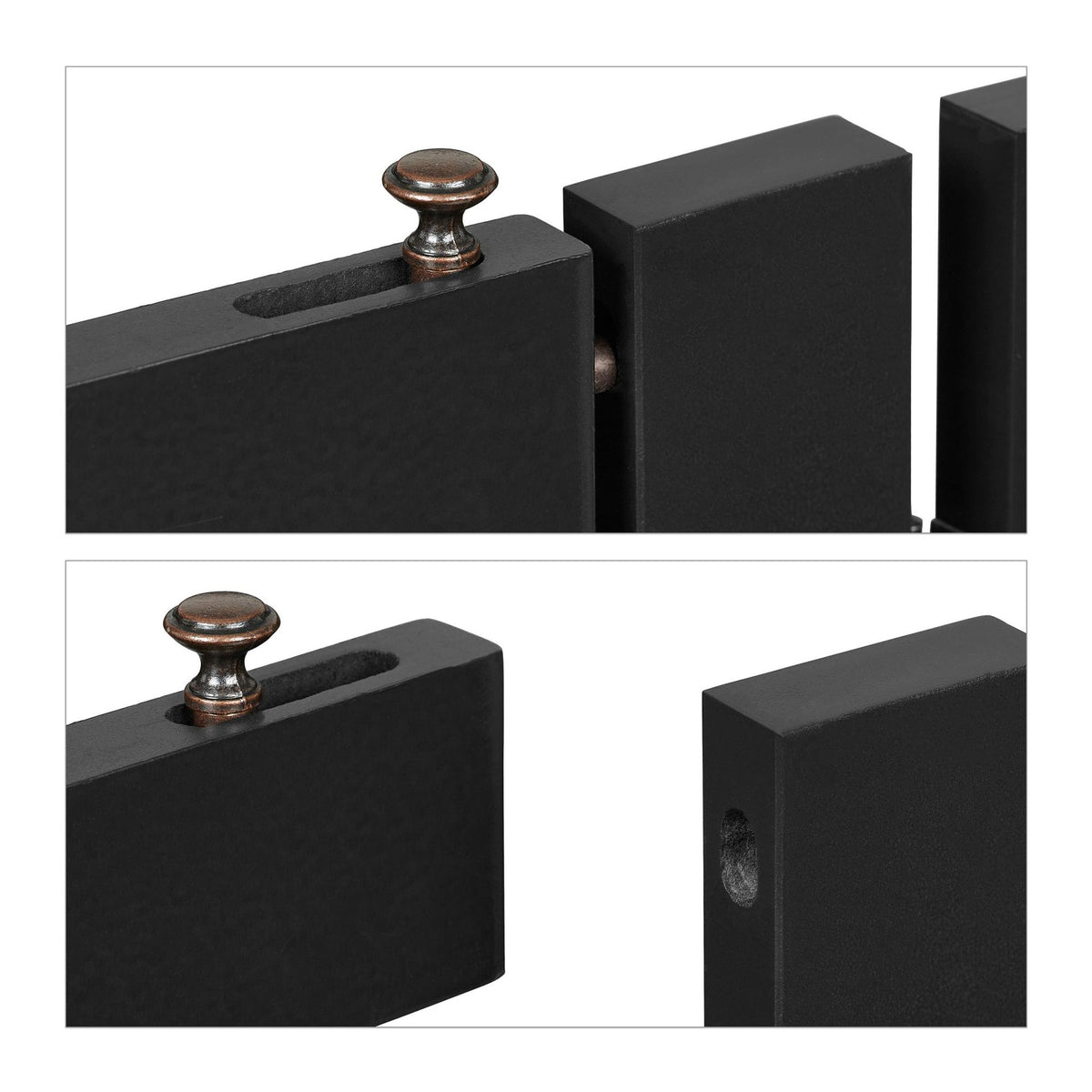 Black security gate with door 70 cm