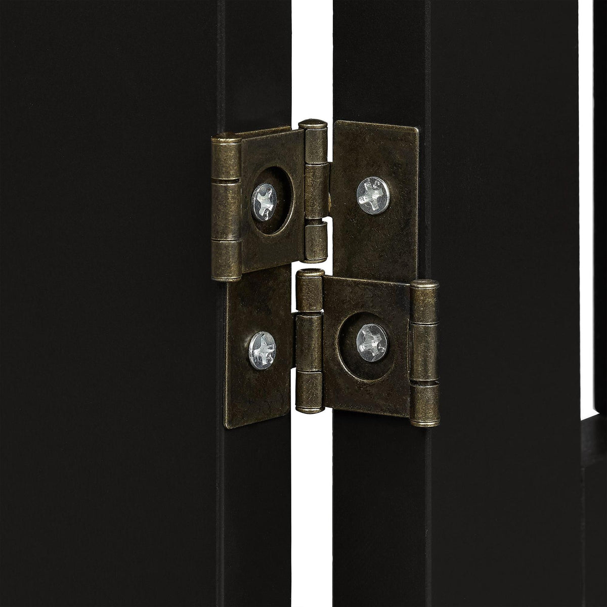 Black security gate with door 70 cm