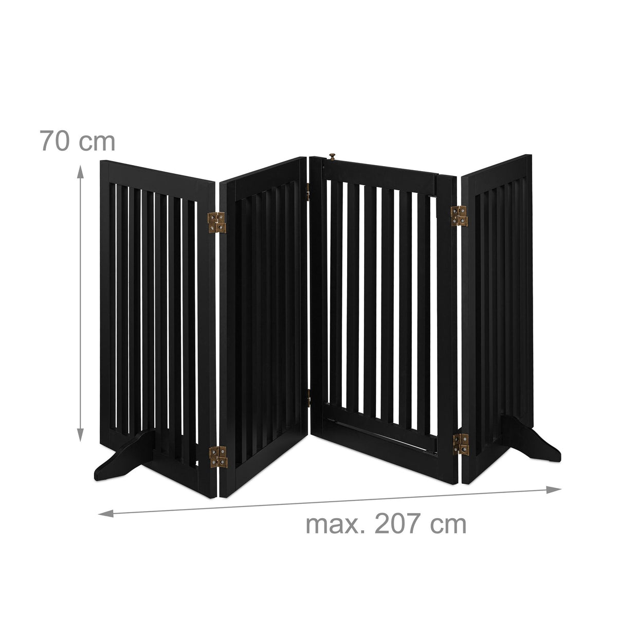 Black security gate with door 70 cm