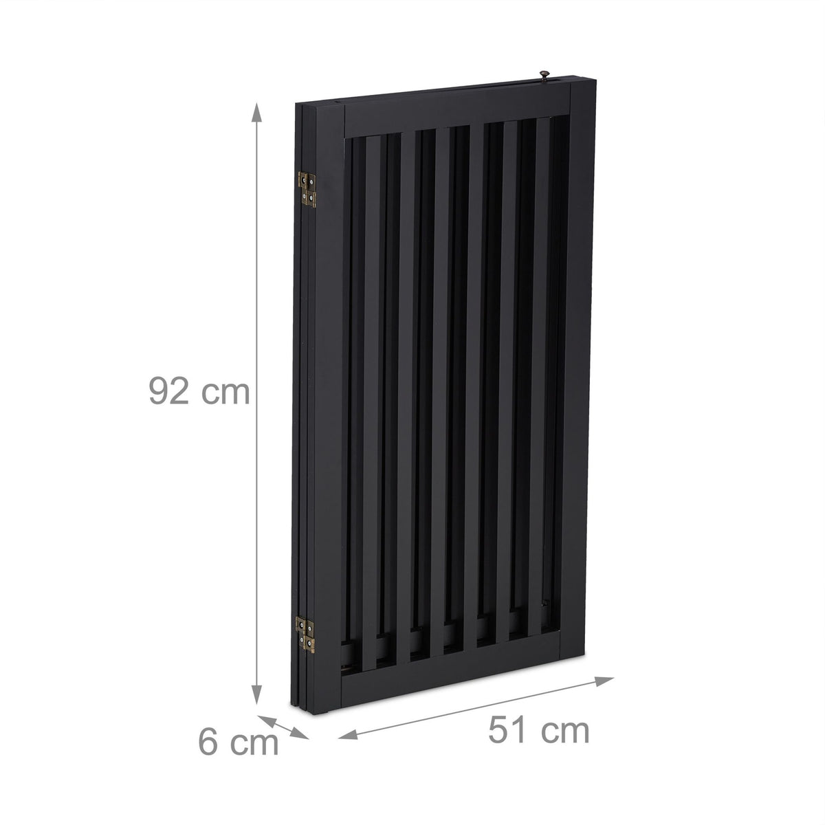 Black security gate with door 92 cm