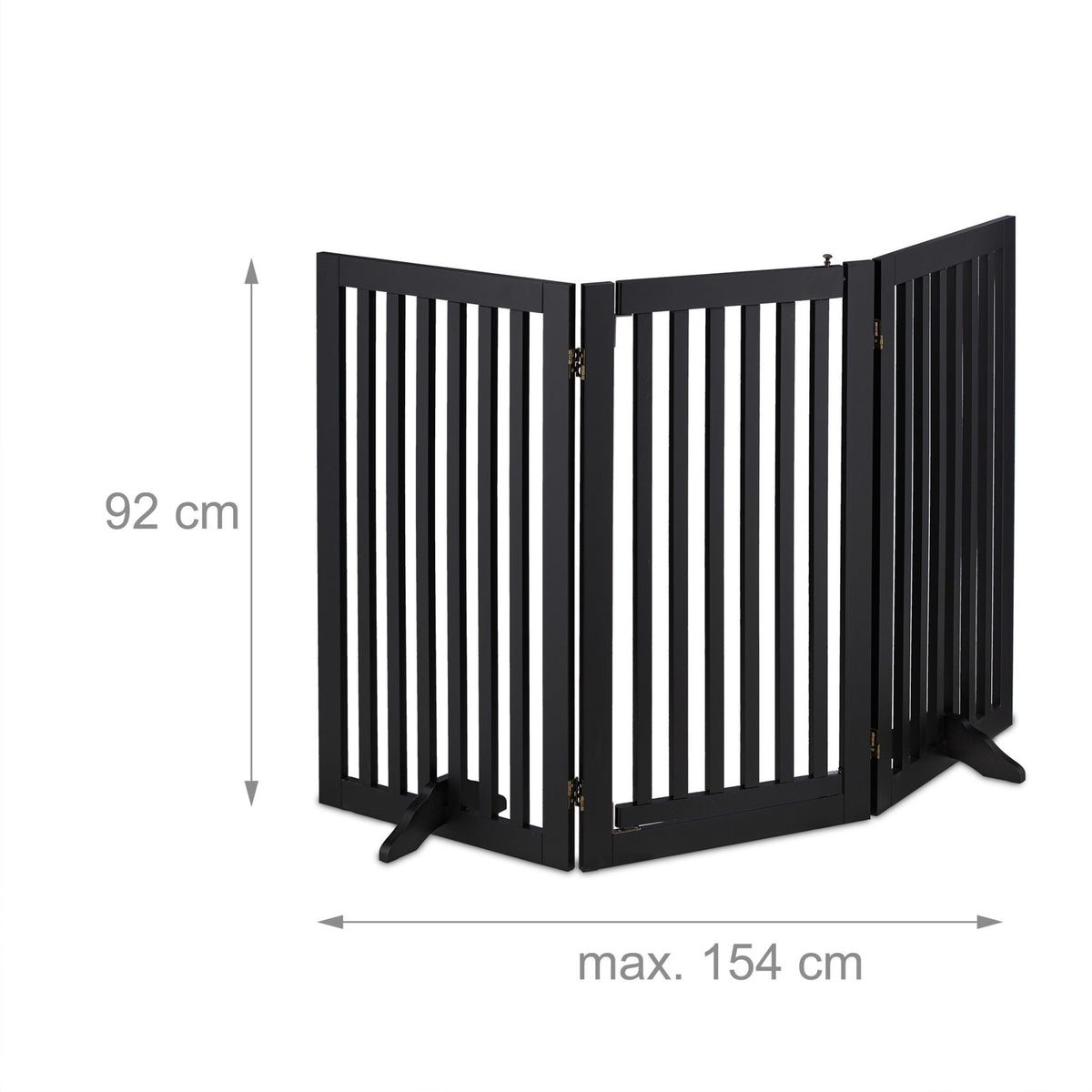 Black security gate with door 92 cm