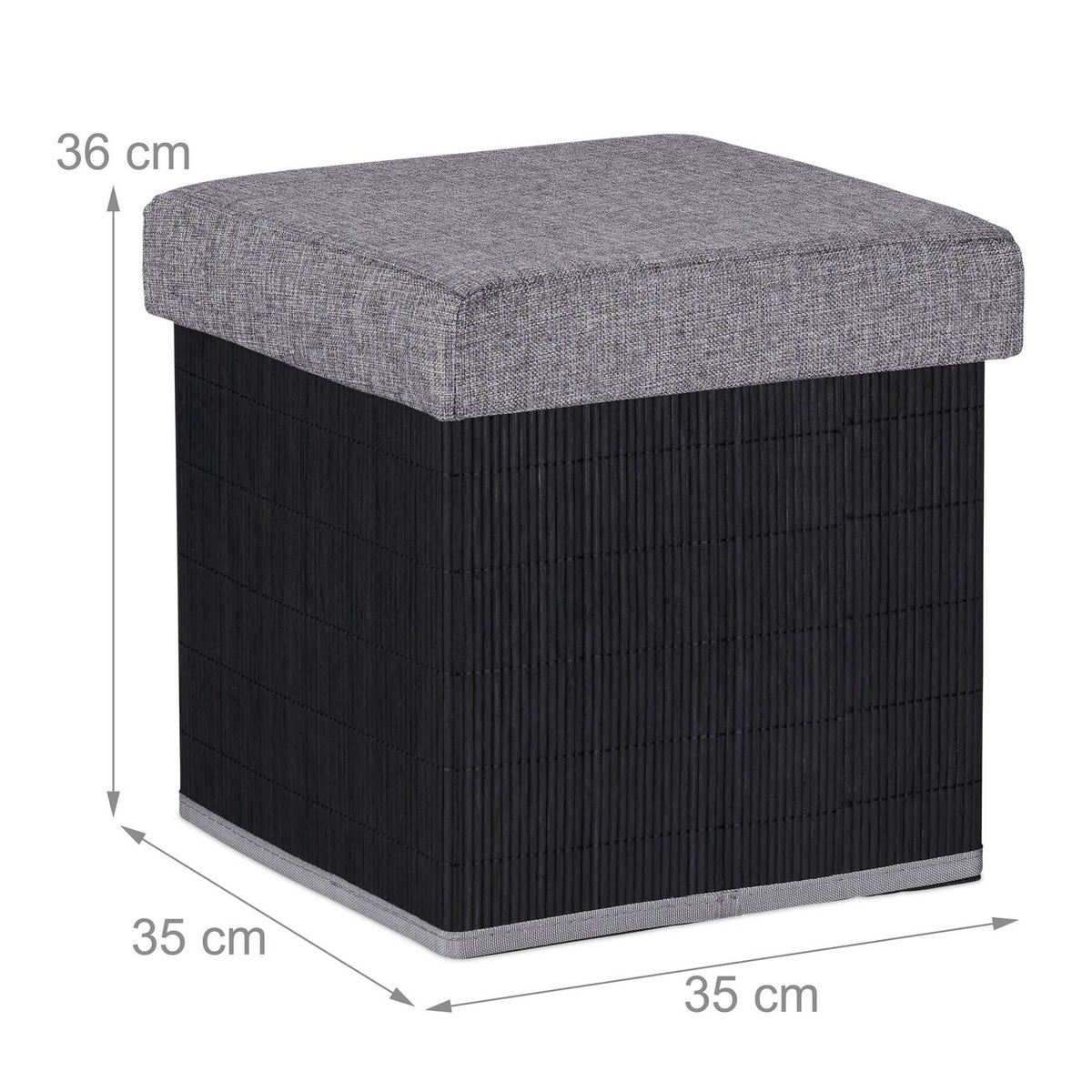 Black stool with storage space