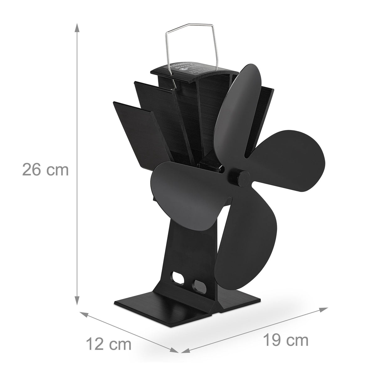 Black stove fan without electricity