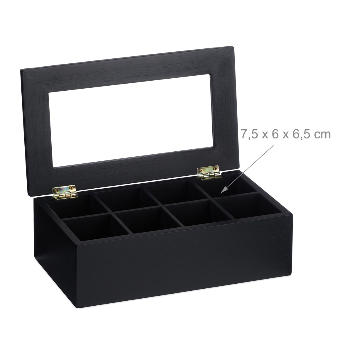 Black tea box with 8 compartments
