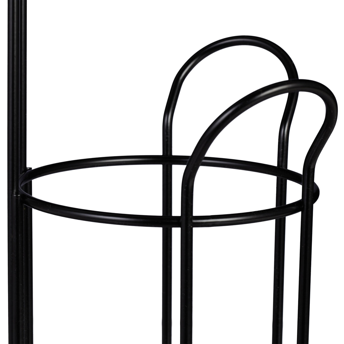 Black toilet paper holder standing