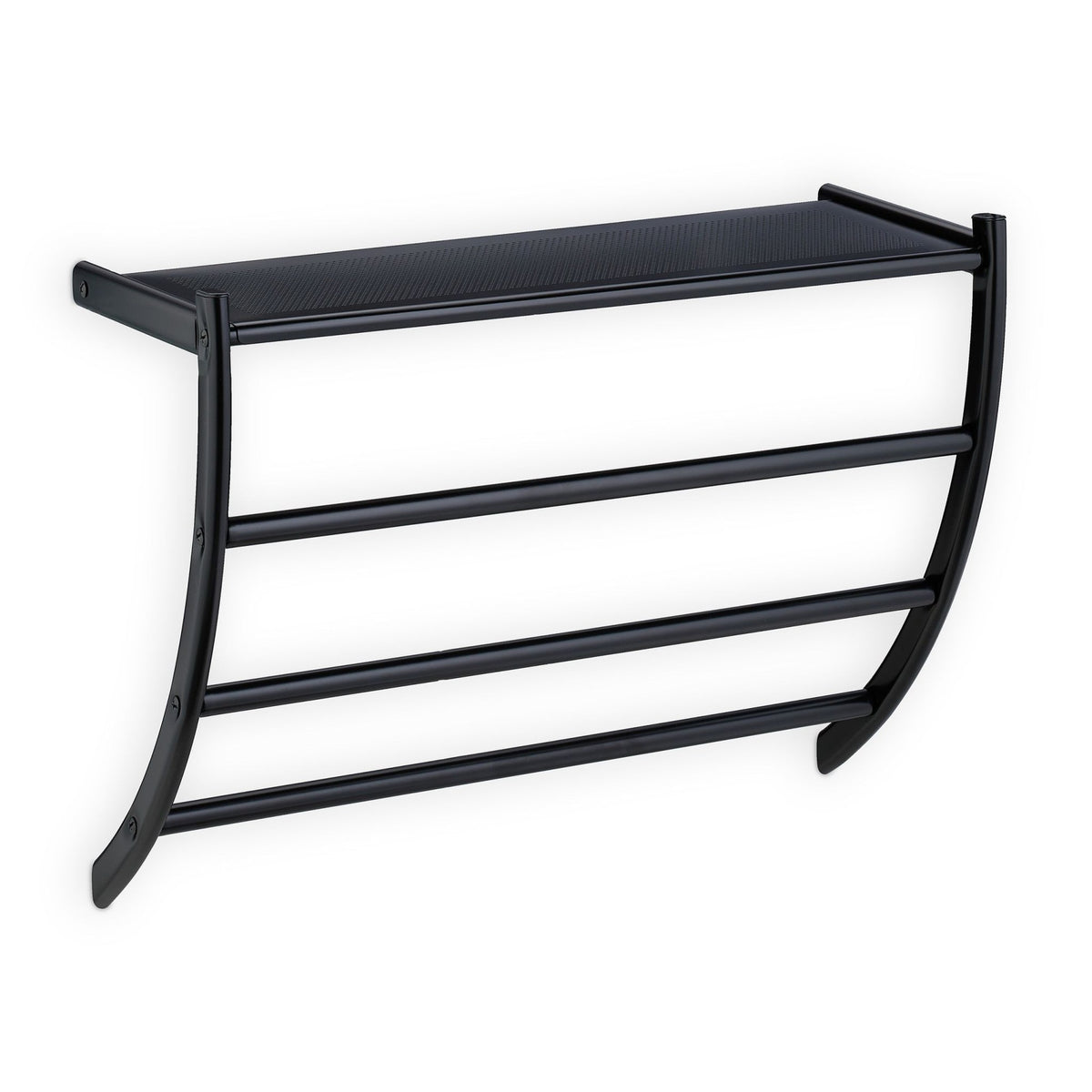 Black towel rail for the wall