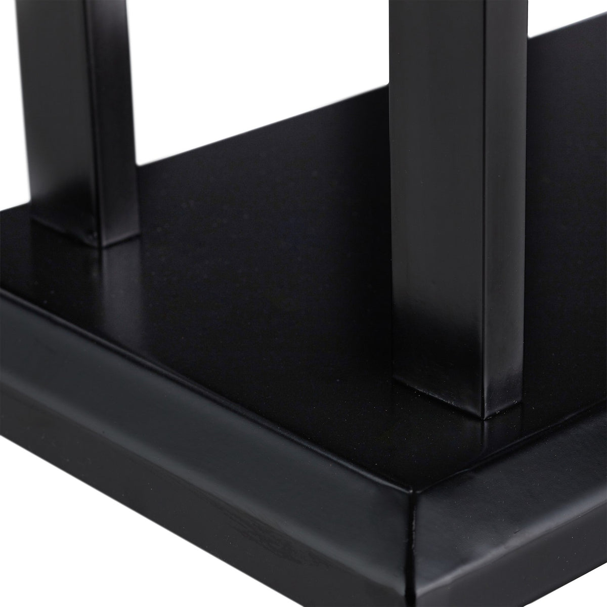 Black towel rail with two arms