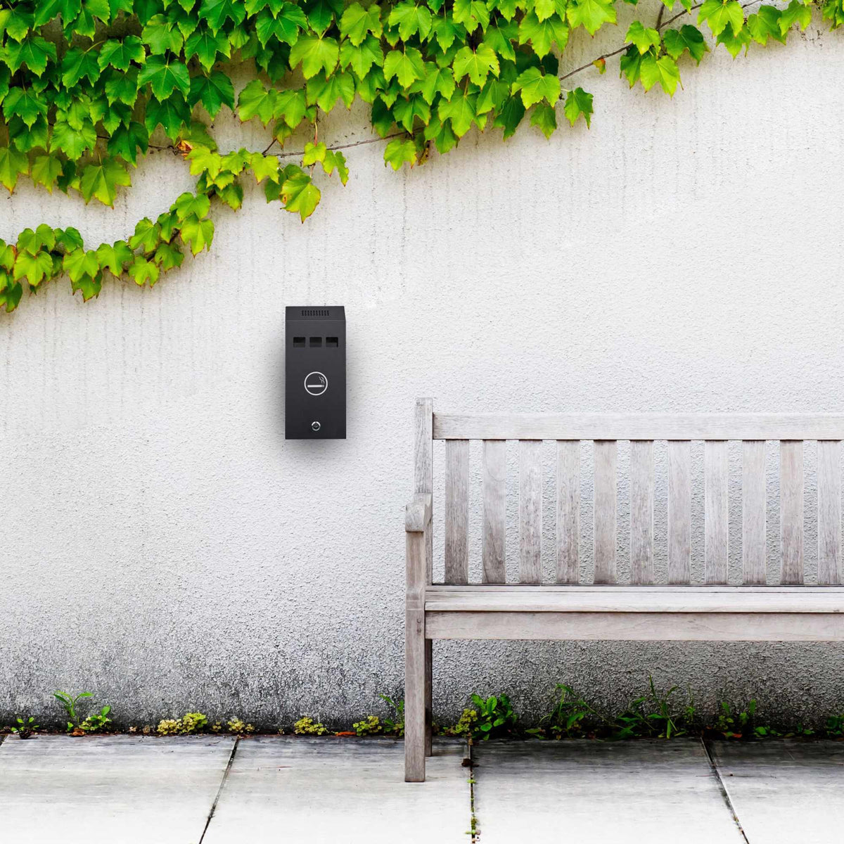 Black wall ashtray