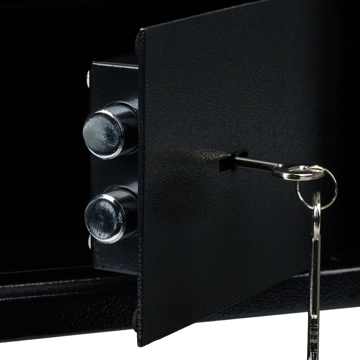 Black wall cabinet with key