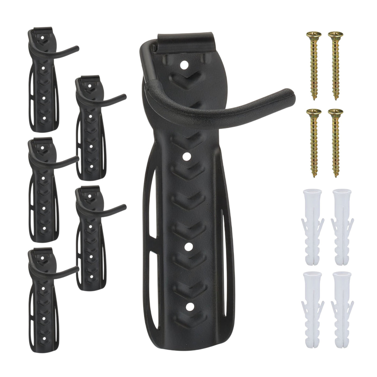 Black wall mount for bicycles - set of 6
