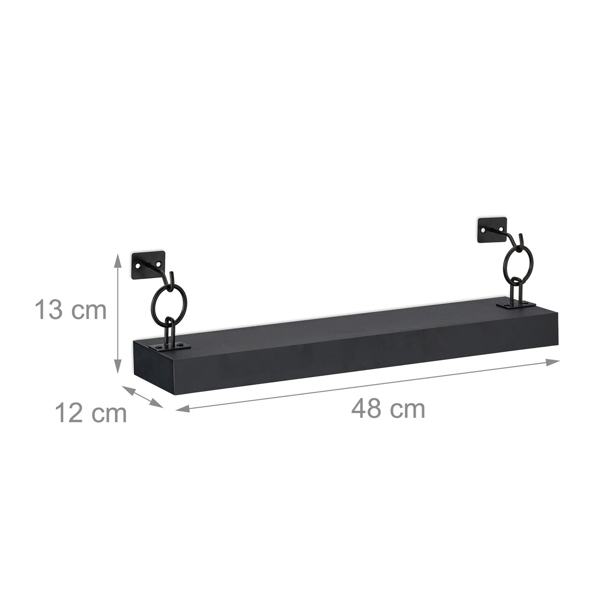Black wall shelf in a set of 2