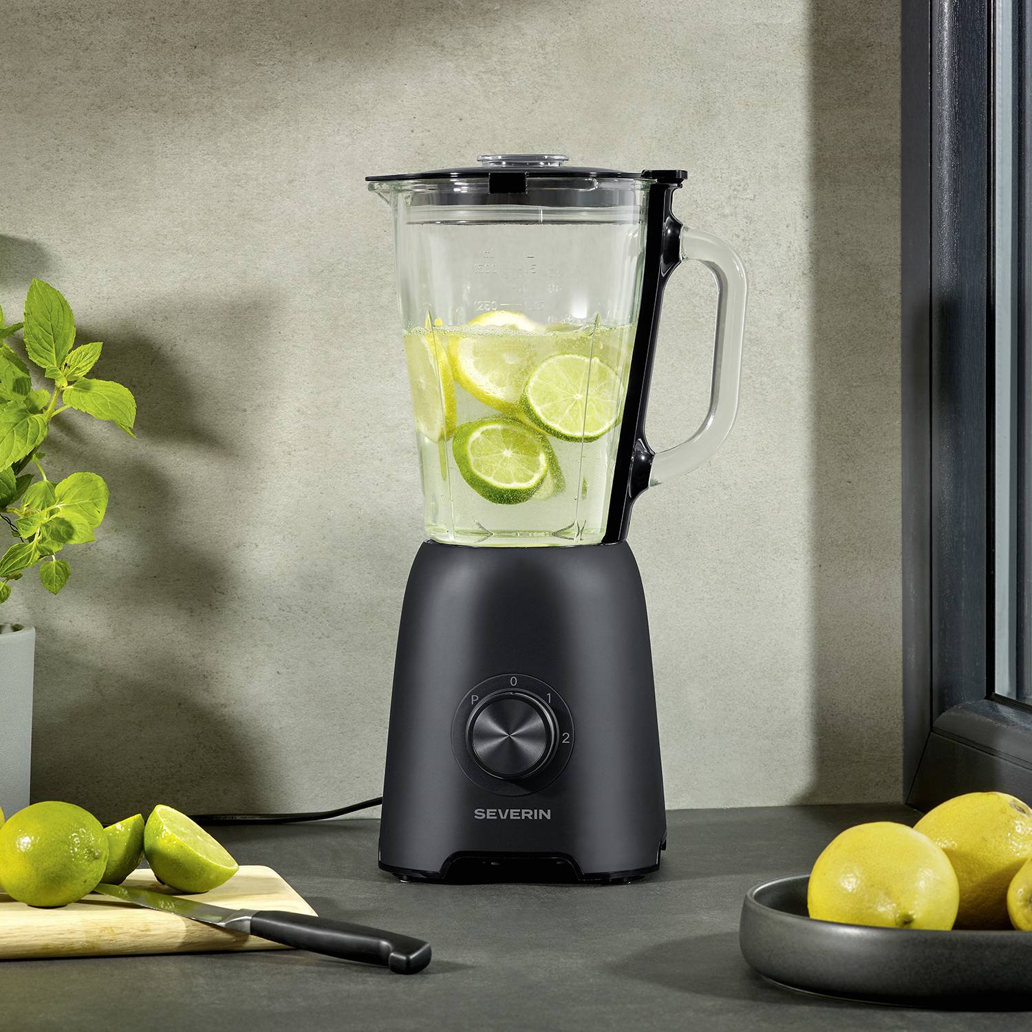 Blender With 1.5L Glass Jug, 600W, Smoothie Cup, Chopper