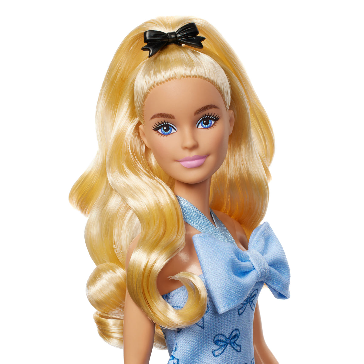 Blue Dress with Bow, 60s-Inspired Fashion Doll